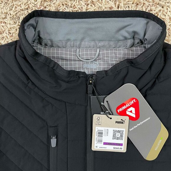 PUMA Men's Scotia 2.0 Quilted PrimaLoft Golf Jacket Black, Size XXL (New) - Picture 5 of 16